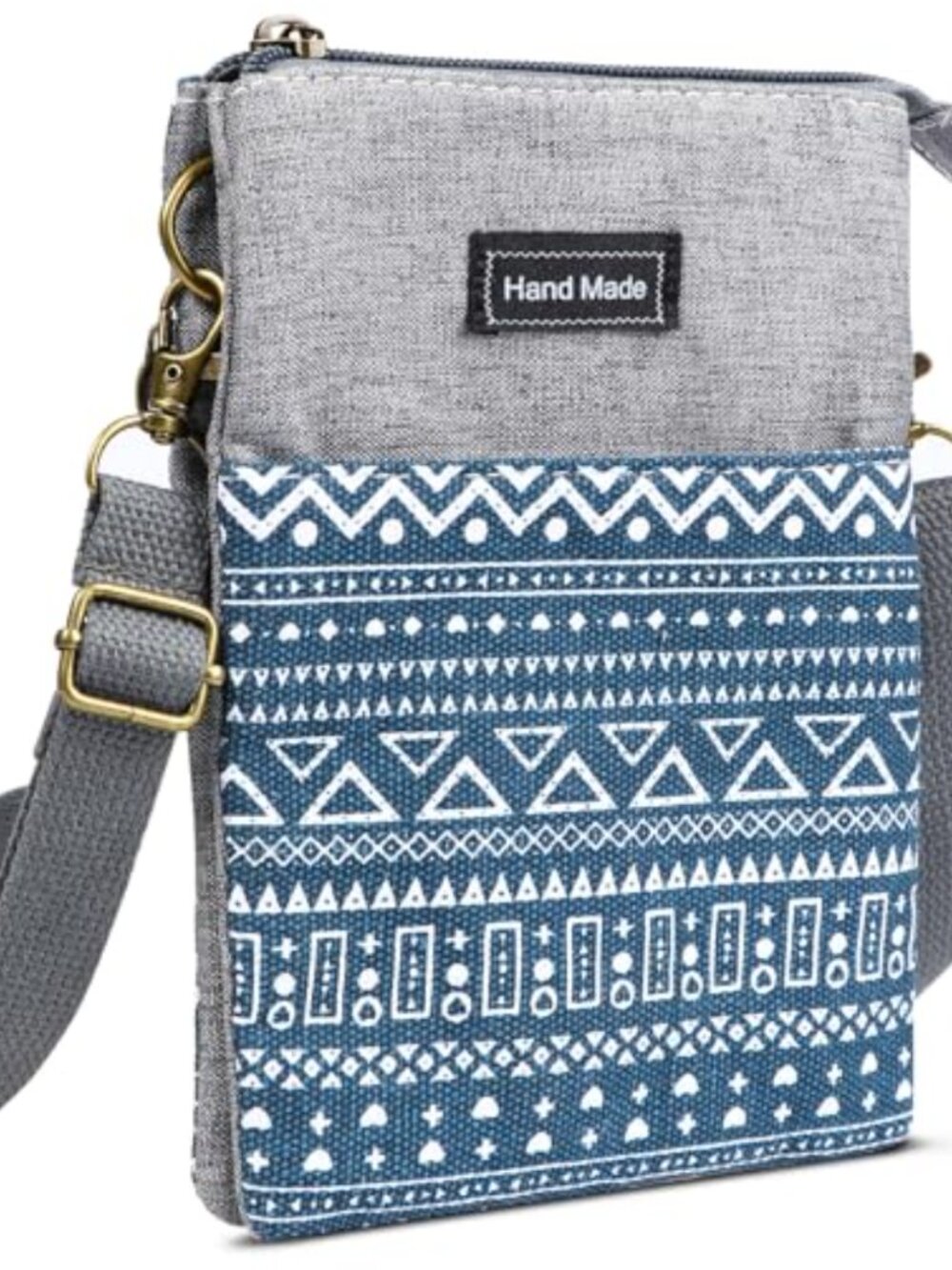 Canvas Crossbody Phone Bag 5 Pocket Adjustable Strap Small Purse